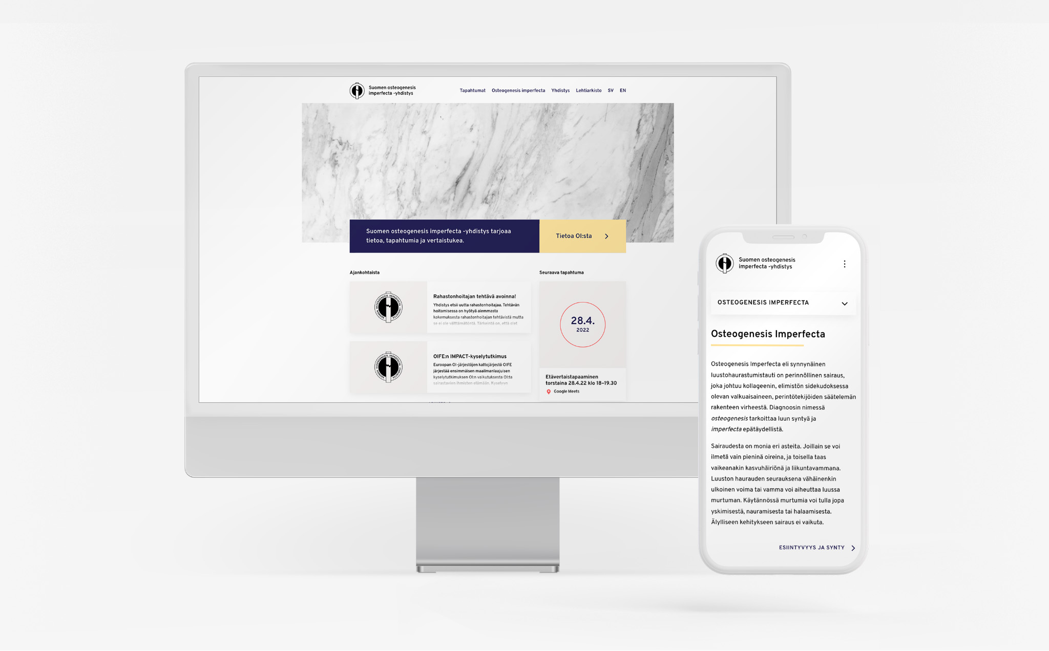The website shown on desktop and mobile devices.